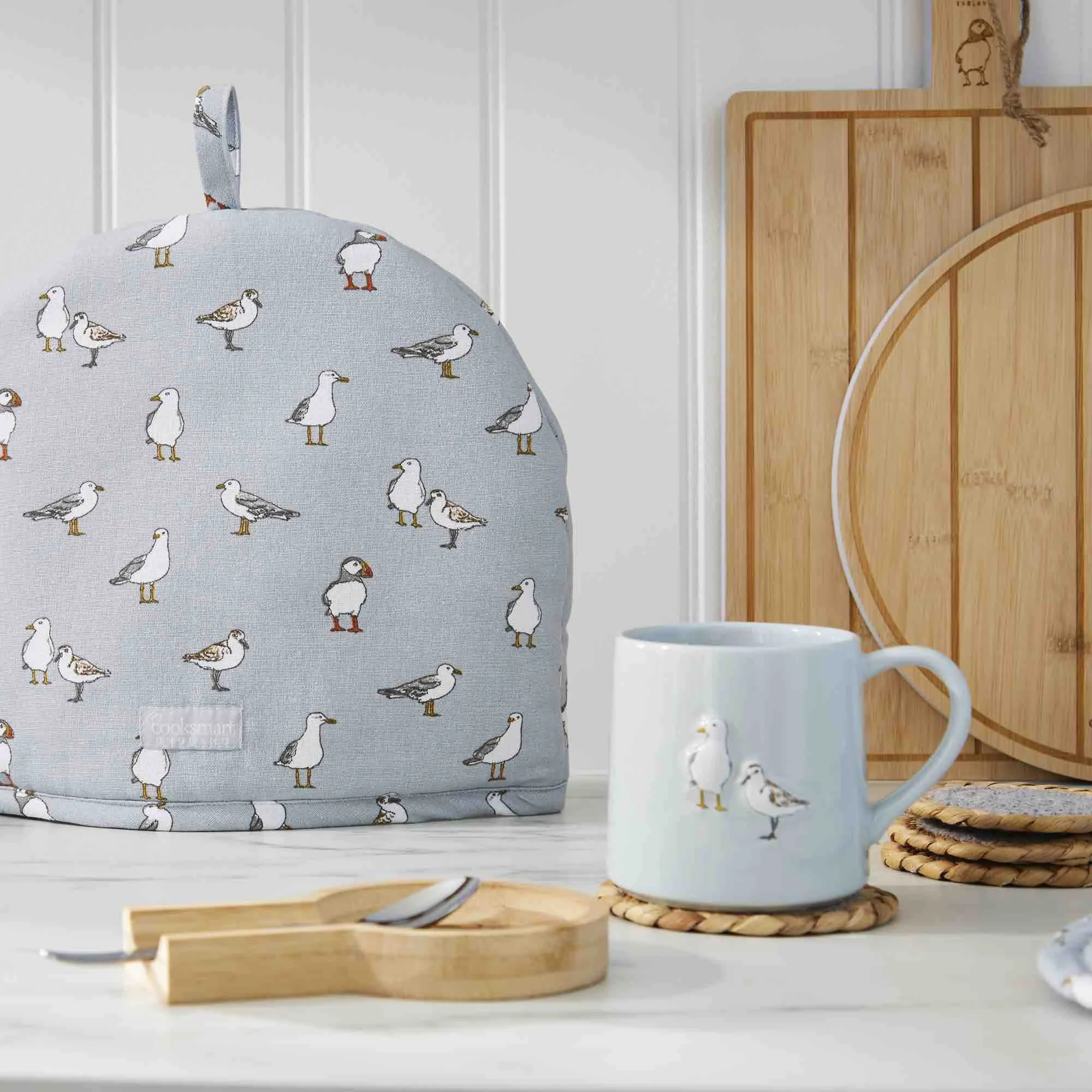 Coastal Birds Large Bamboo Spoon Rest