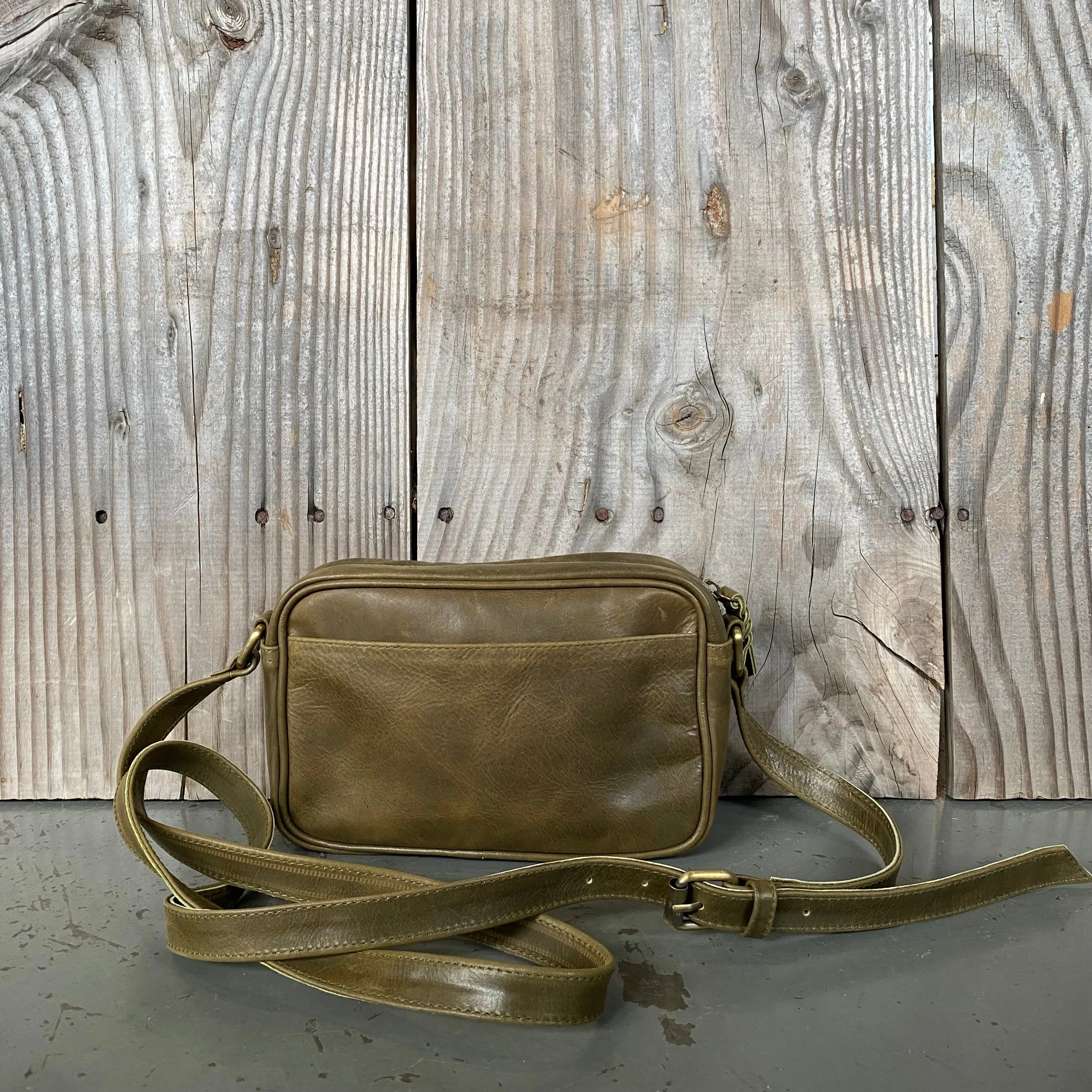 Coloured Leather Pouch with Strap
