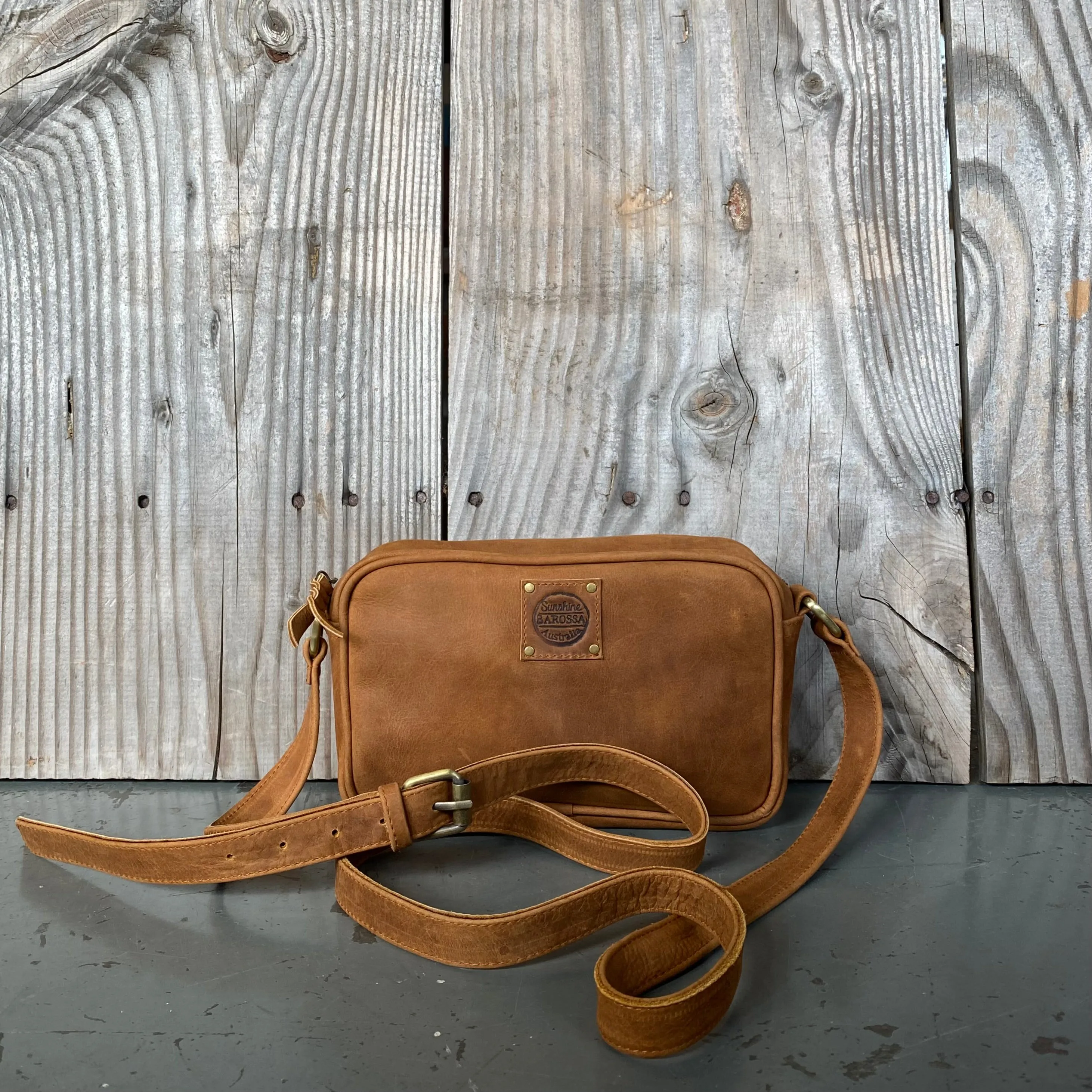 Coloured Leather Pouch with Strap