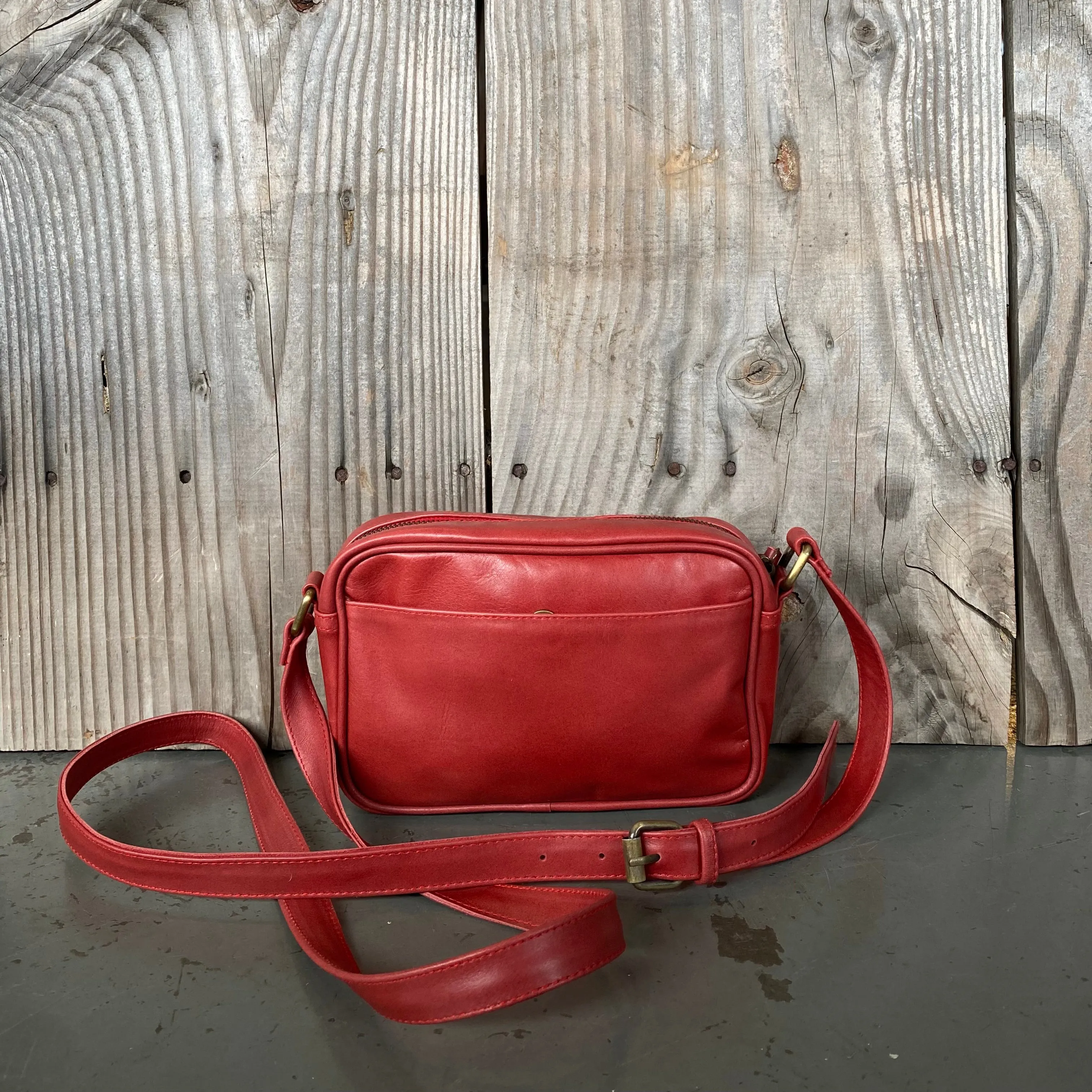 Coloured Leather Pouch with Strap