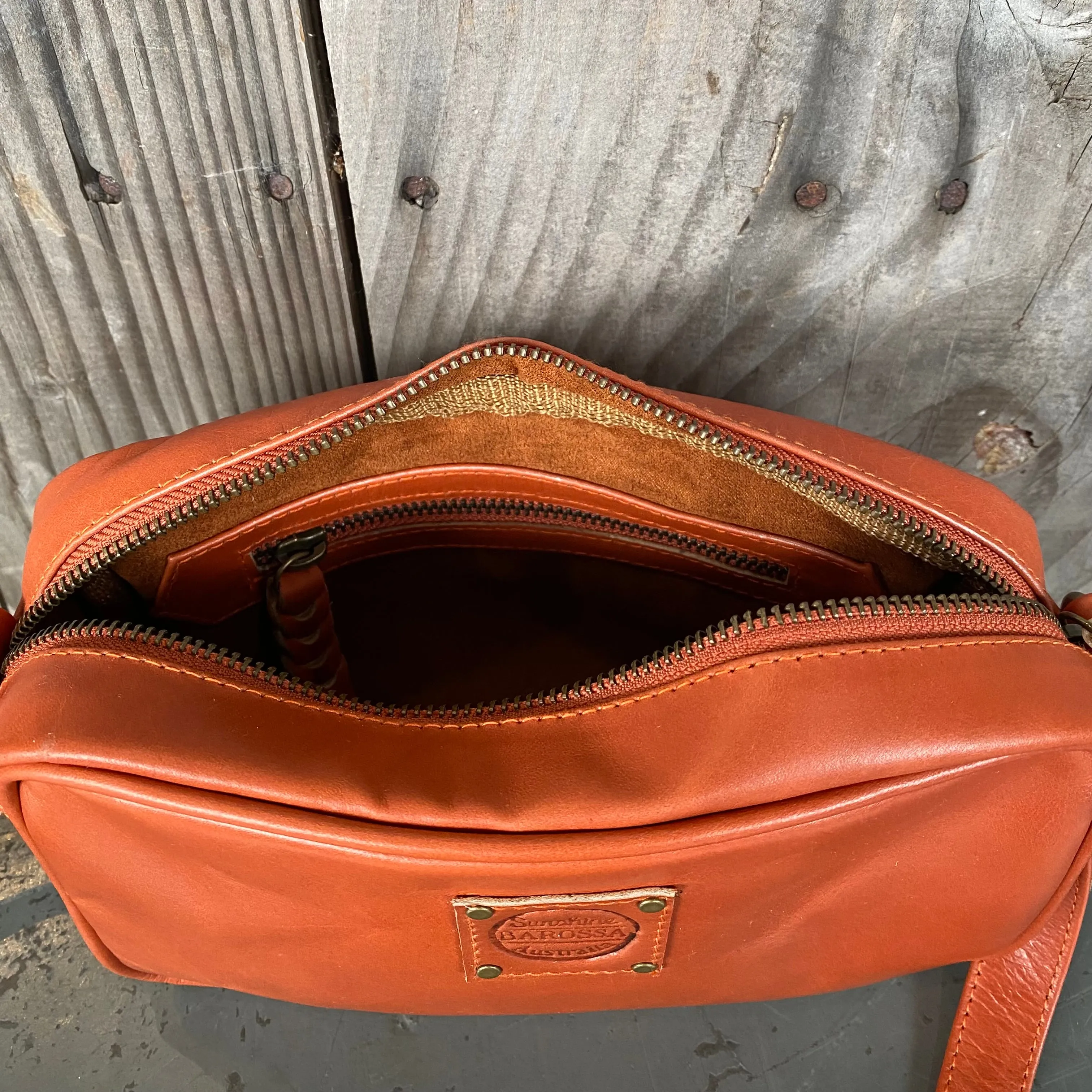 Coloured Leather Pouch with Strap