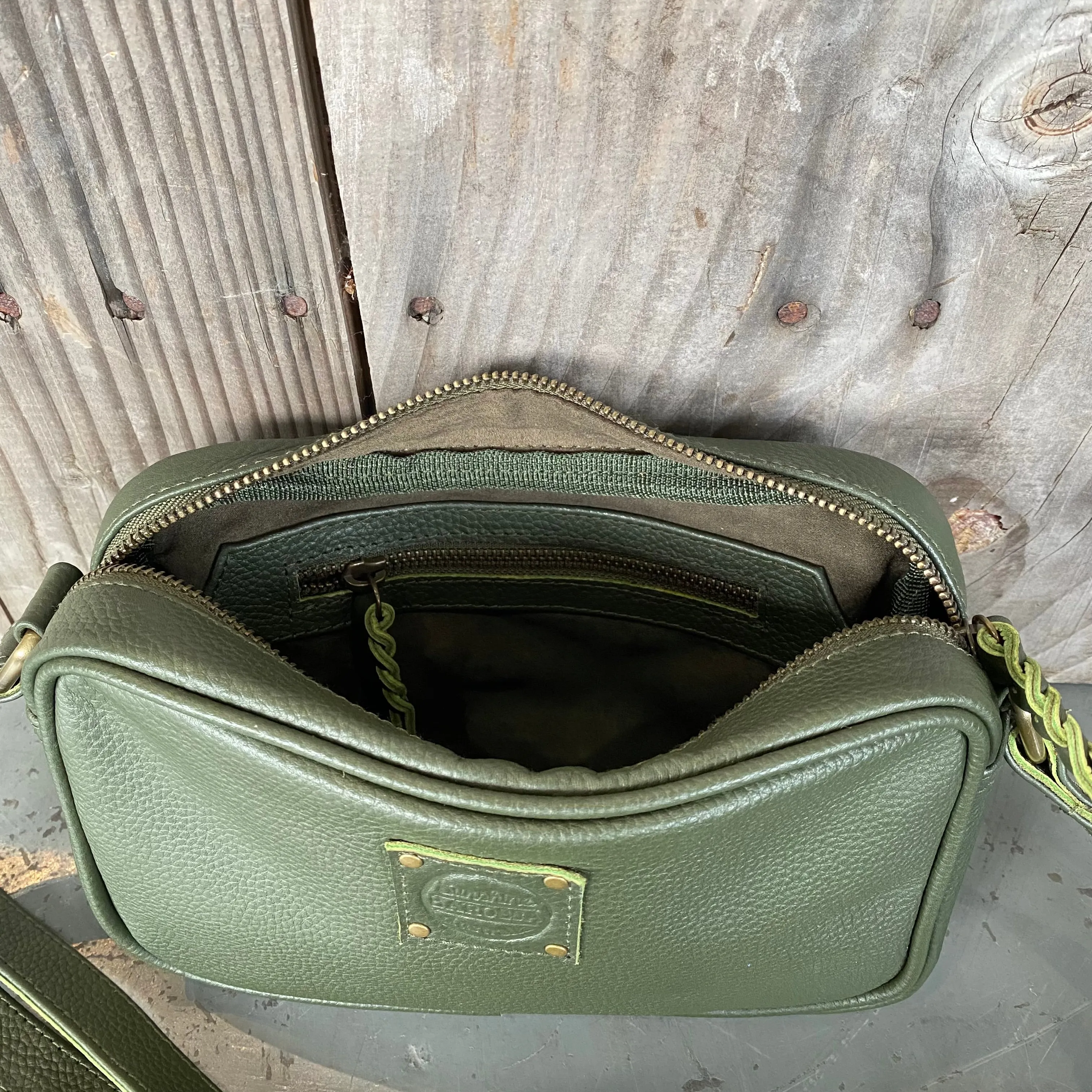 Coloured Leather Pouch with Strap