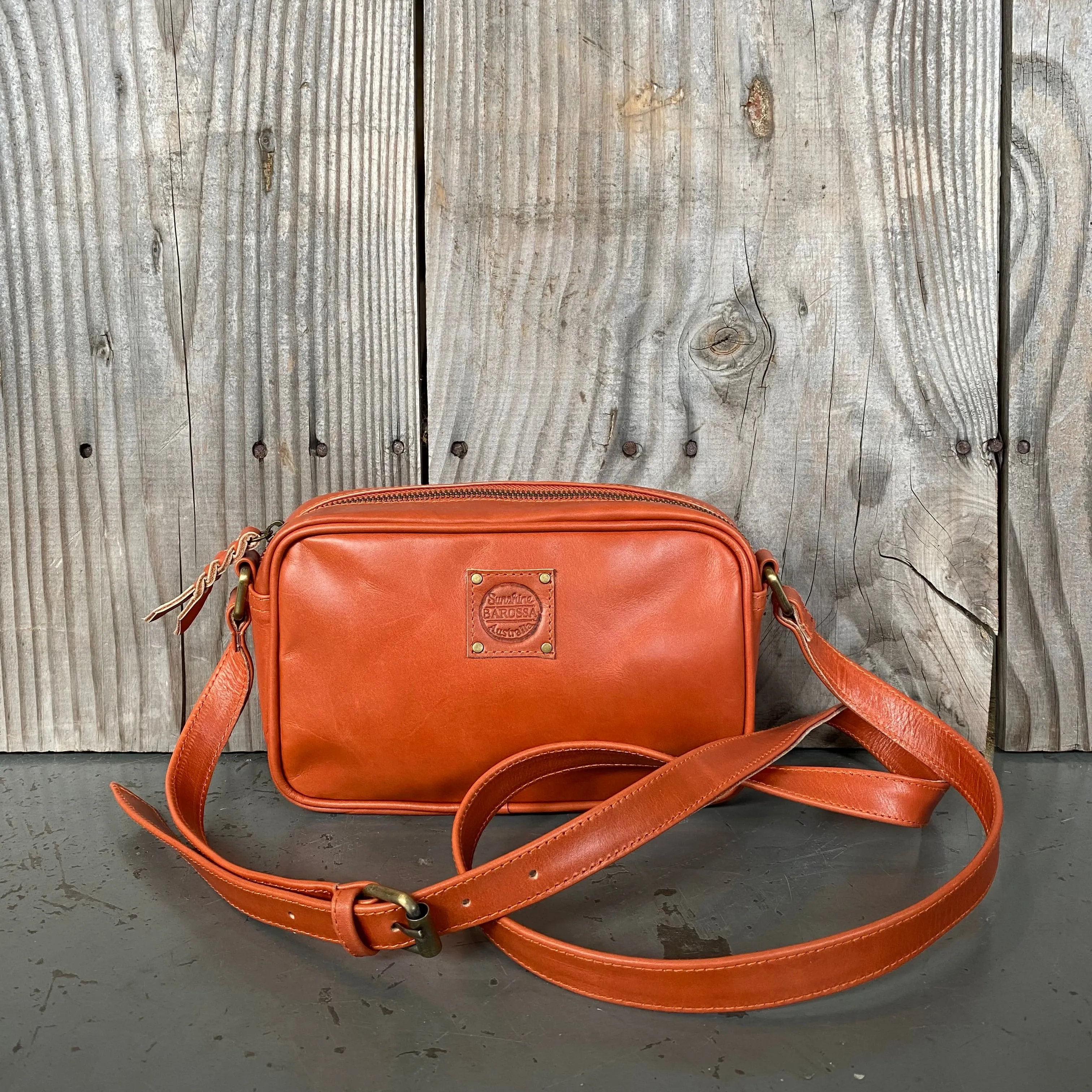 Coloured Leather Pouch with Strap