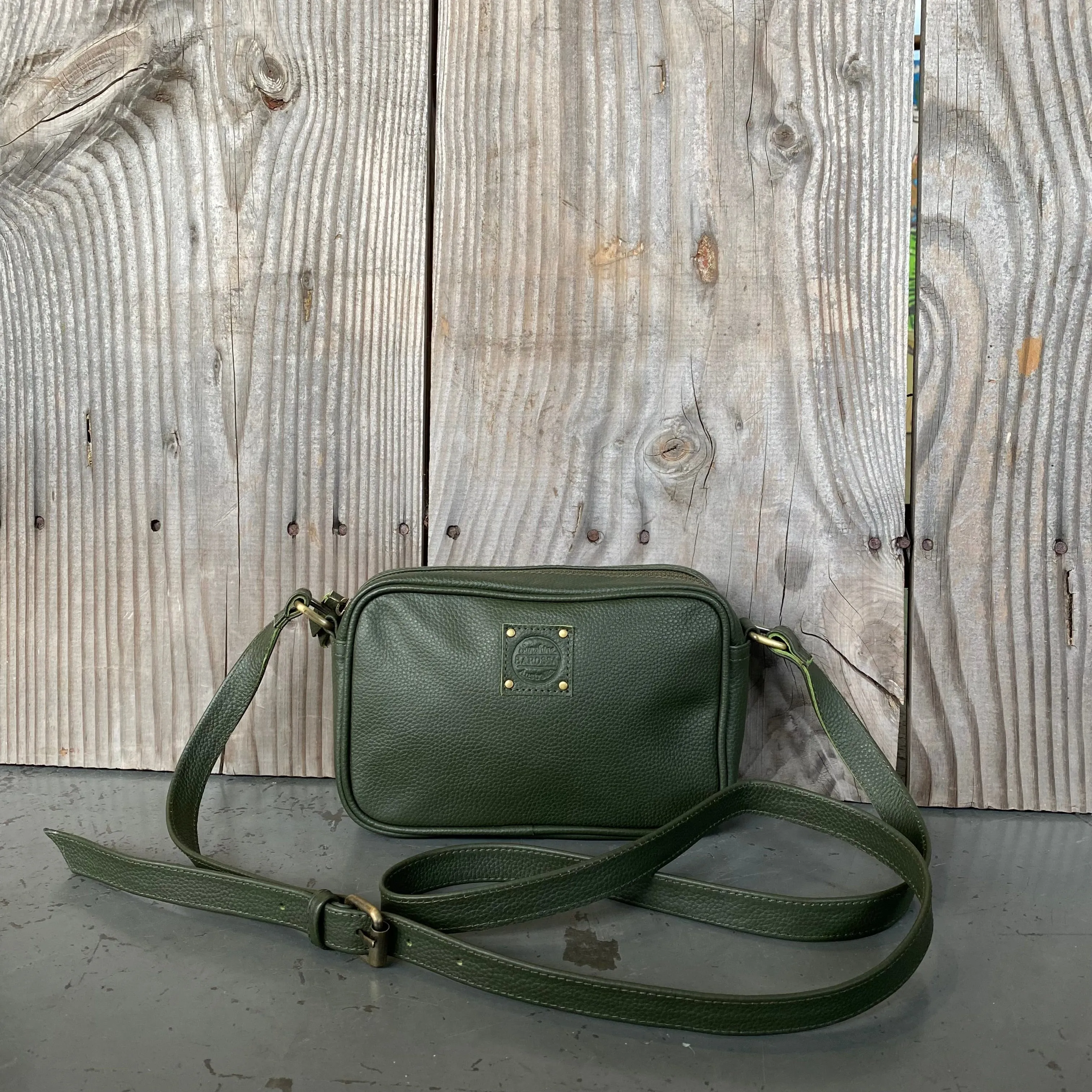 Coloured Leather Pouch with Strap