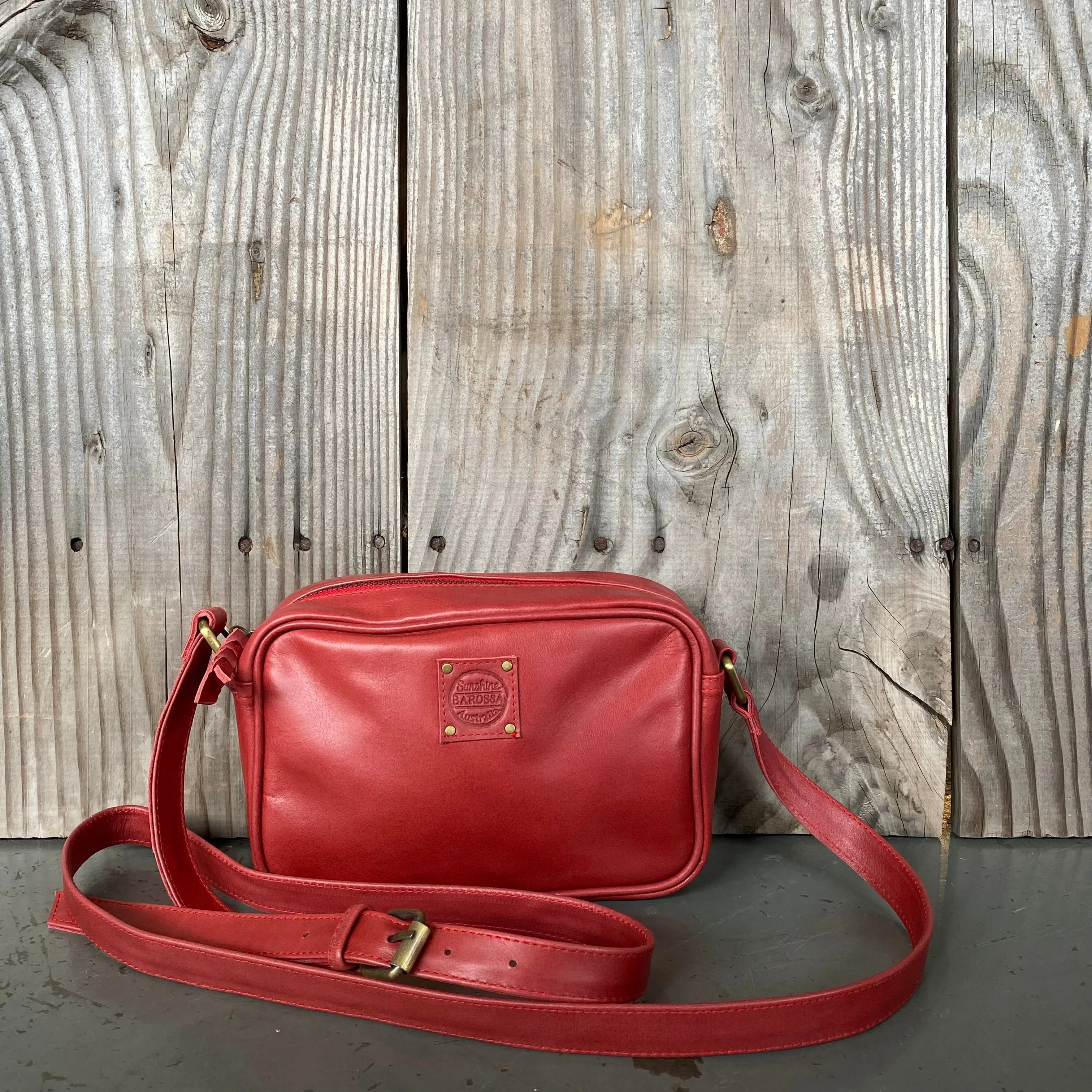 Coloured Leather Pouch with Strap