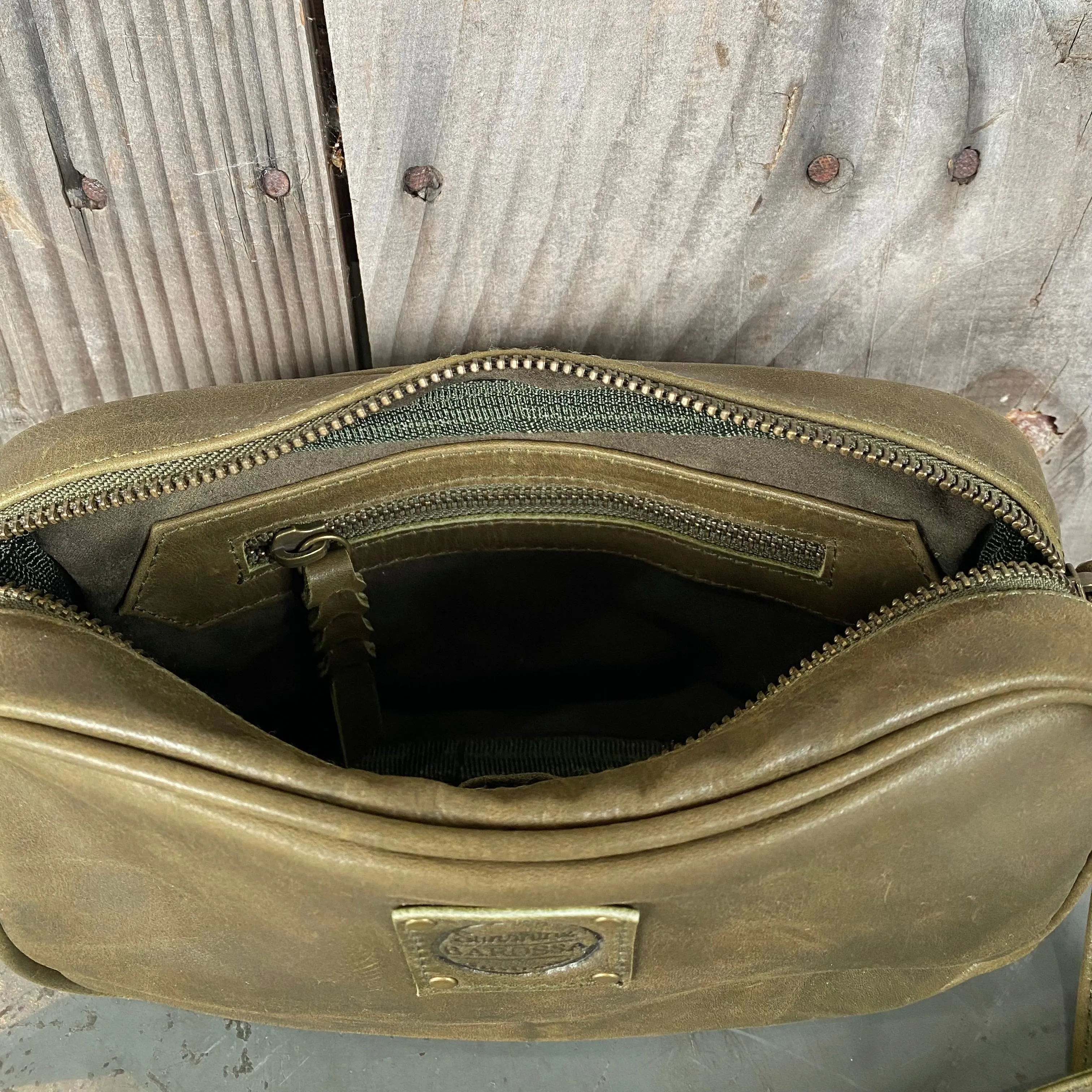 Coloured Leather Pouch with Strap