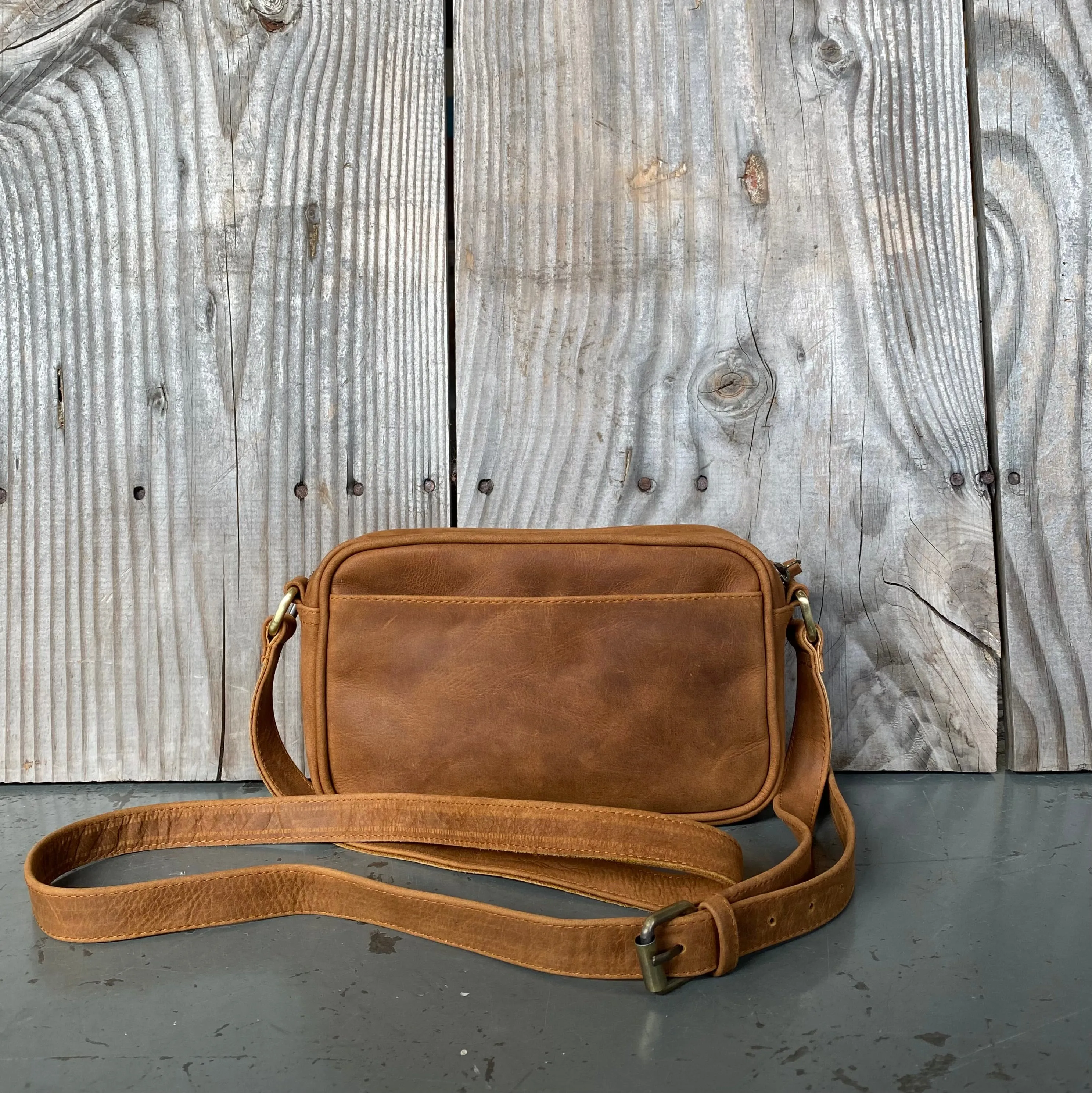 Coloured Leather Pouch with Strap