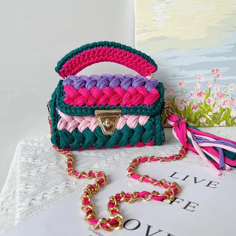 Colourful Crochet Woven Crossbody Bag