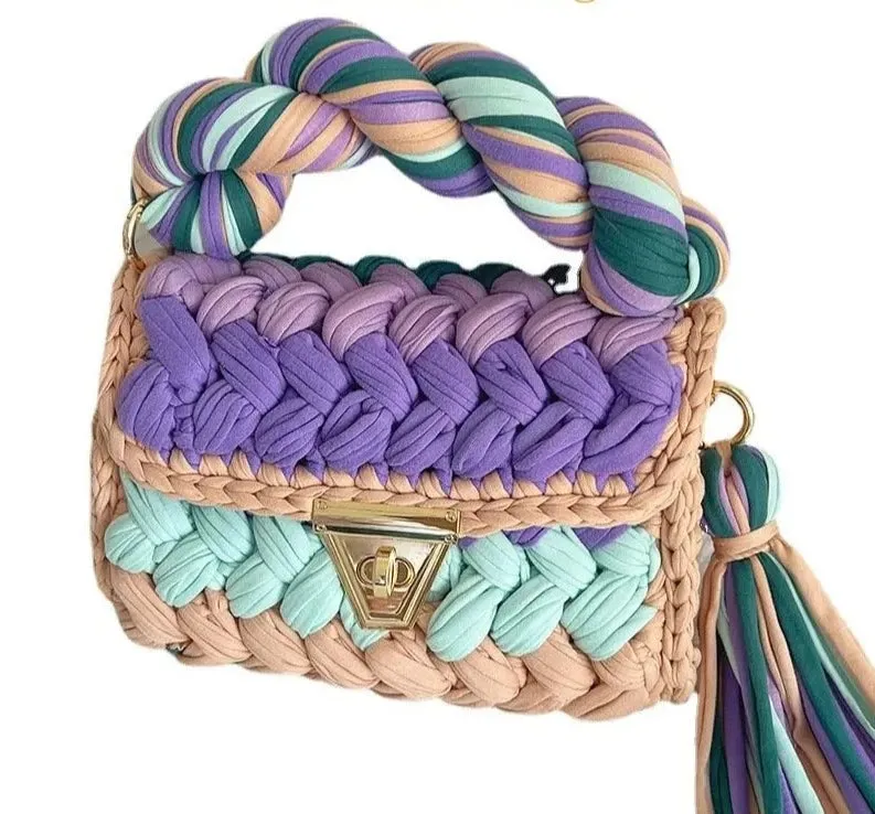 Colourful Crochet Woven Crossbody Bag