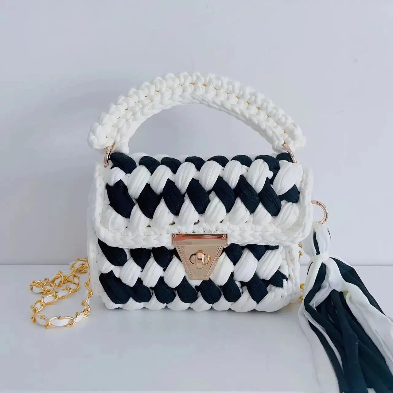 Colourful Crochet Woven Crossbody Bag