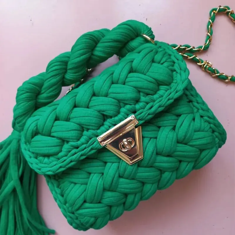 Colourful Crochet Woven Crossbody Bag