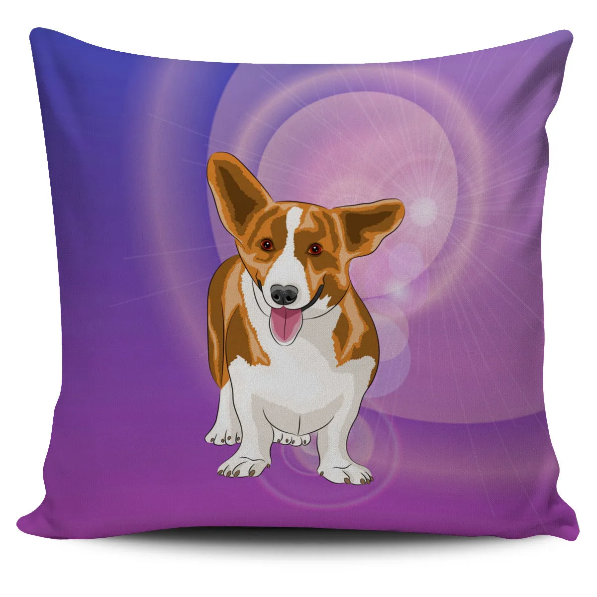 Corgi Pillow Cover - Purple