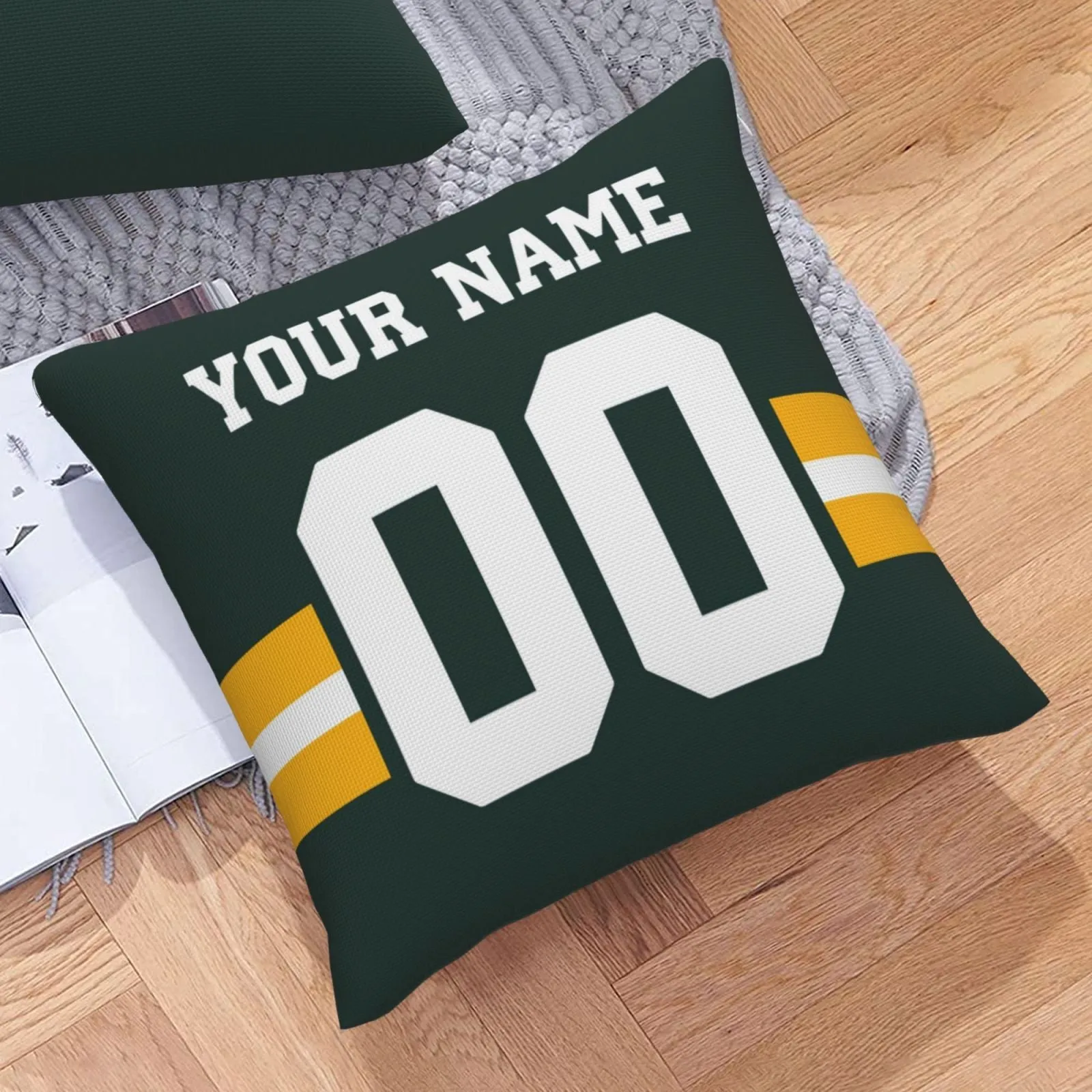 Customized Green Bay Packers Football Team Decorative Throw Pillow Case Print Personalized Football Style Fans Letters & Number Green Pillowcase Birthday Gift