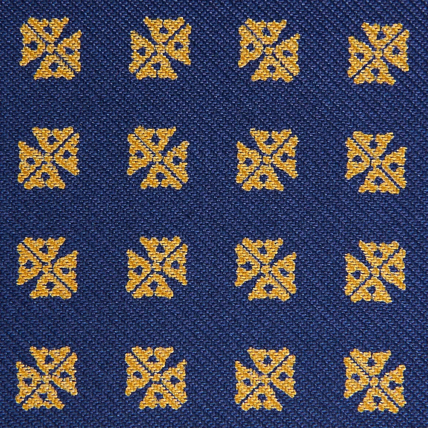 DARK BLUE SILK AND LEATHER FOLDING CARD HOLDER