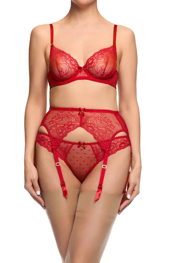 Dita Von Teese Fiamma Suspender - Rose Red