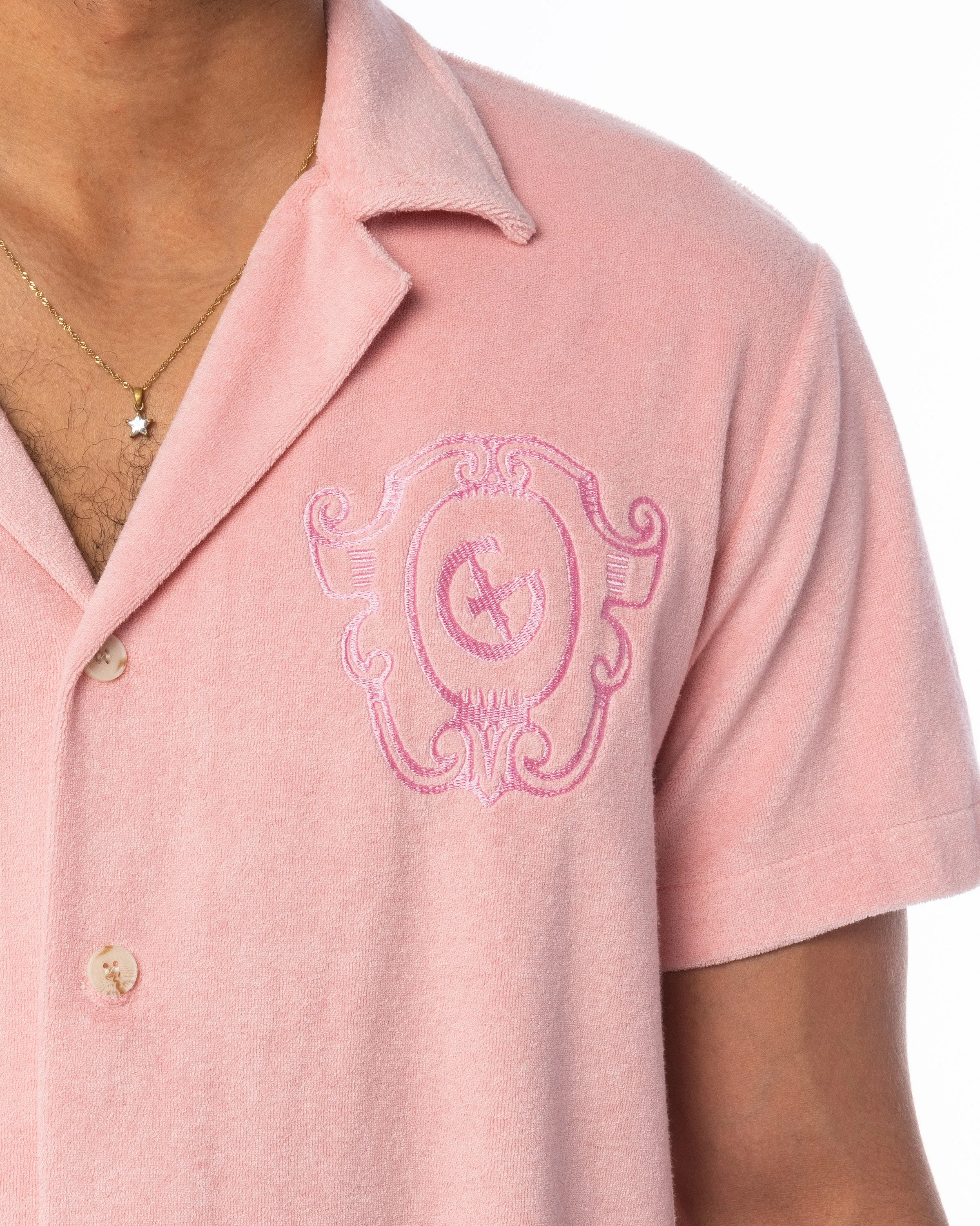 DOESN'T MATTER I'M LOADED BUTTON-UP (PINK BLUSH)