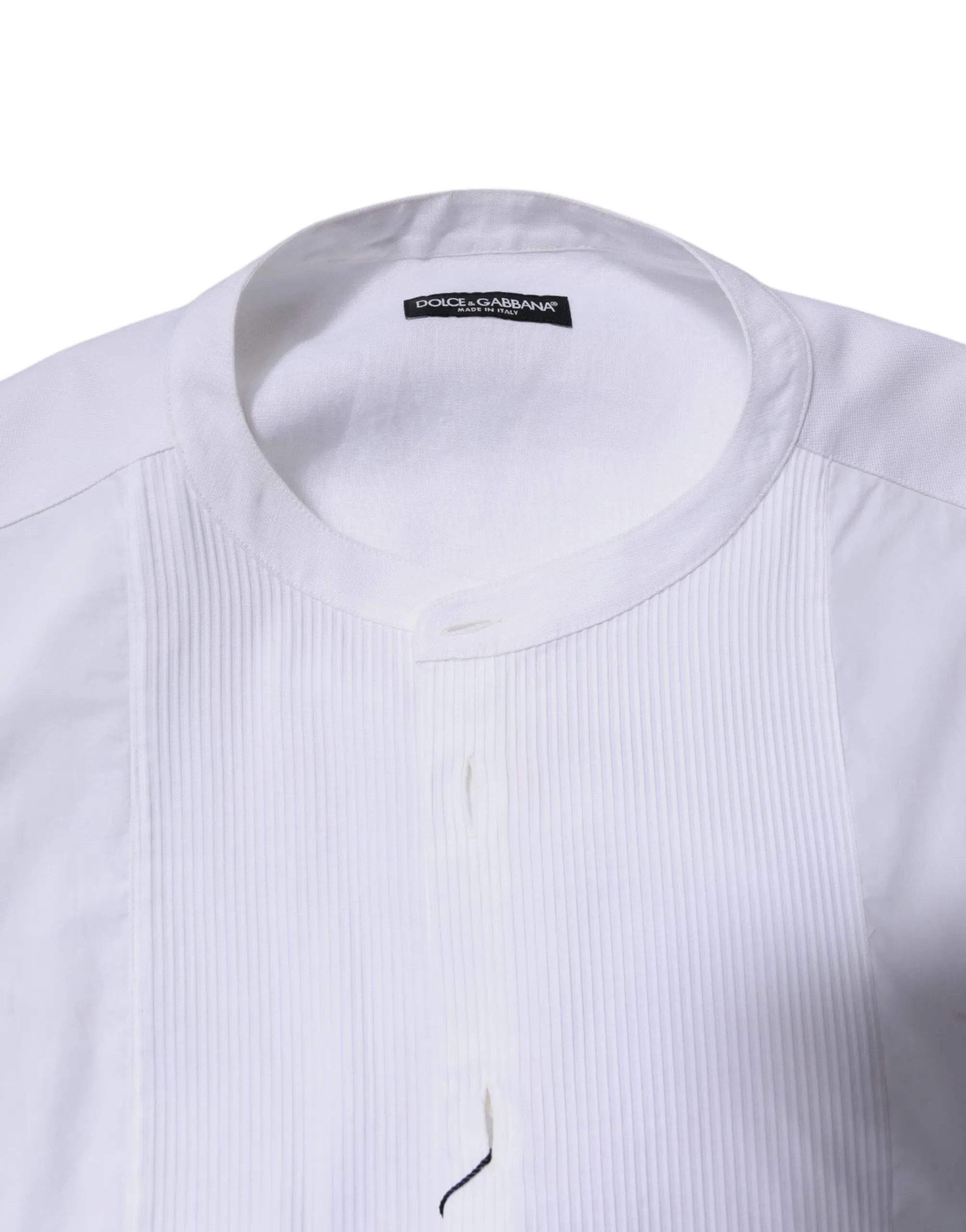 Dolce & Gabbana White Cotton Button Down Long Sleeves Shirt