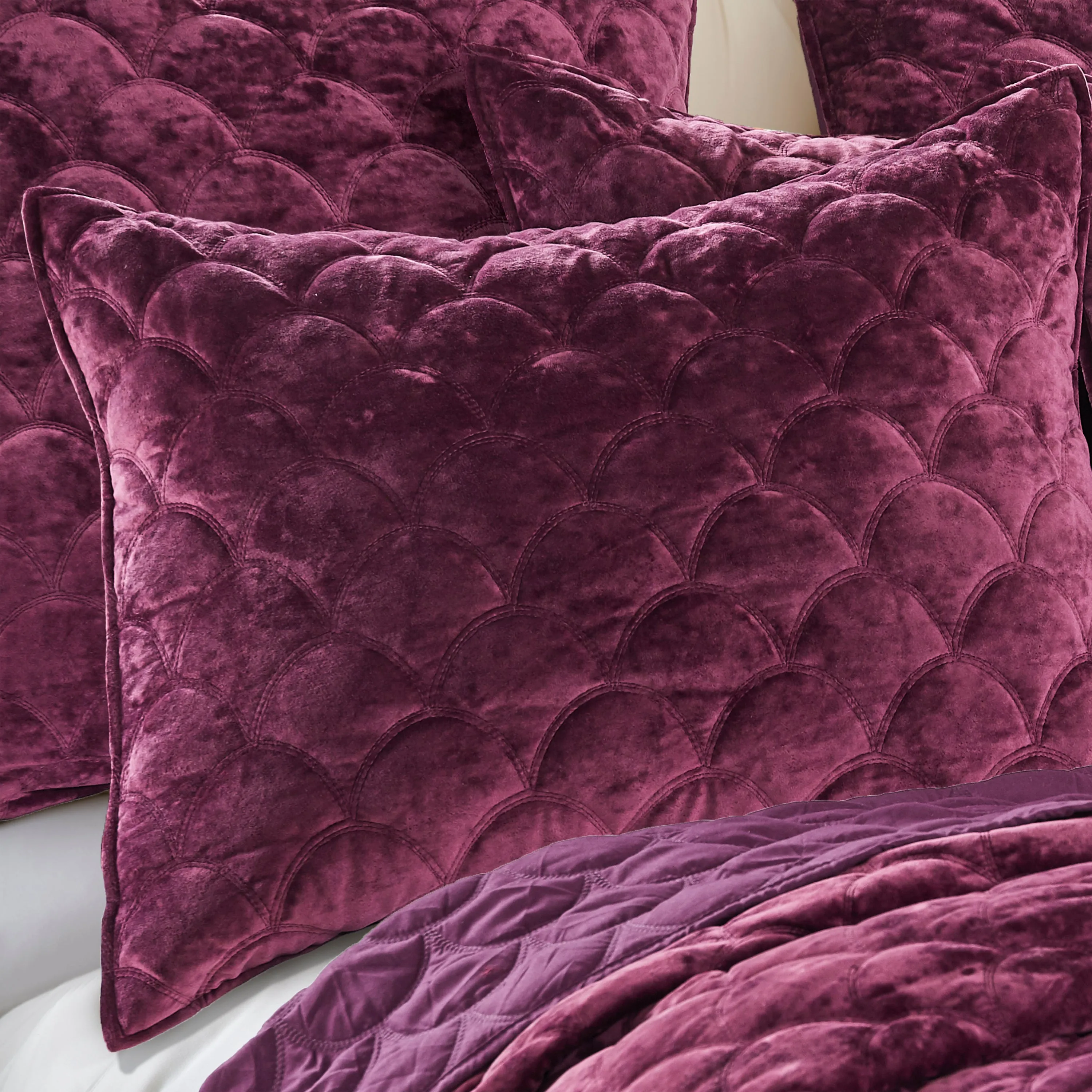 Ellora Plum Velvet King Sham