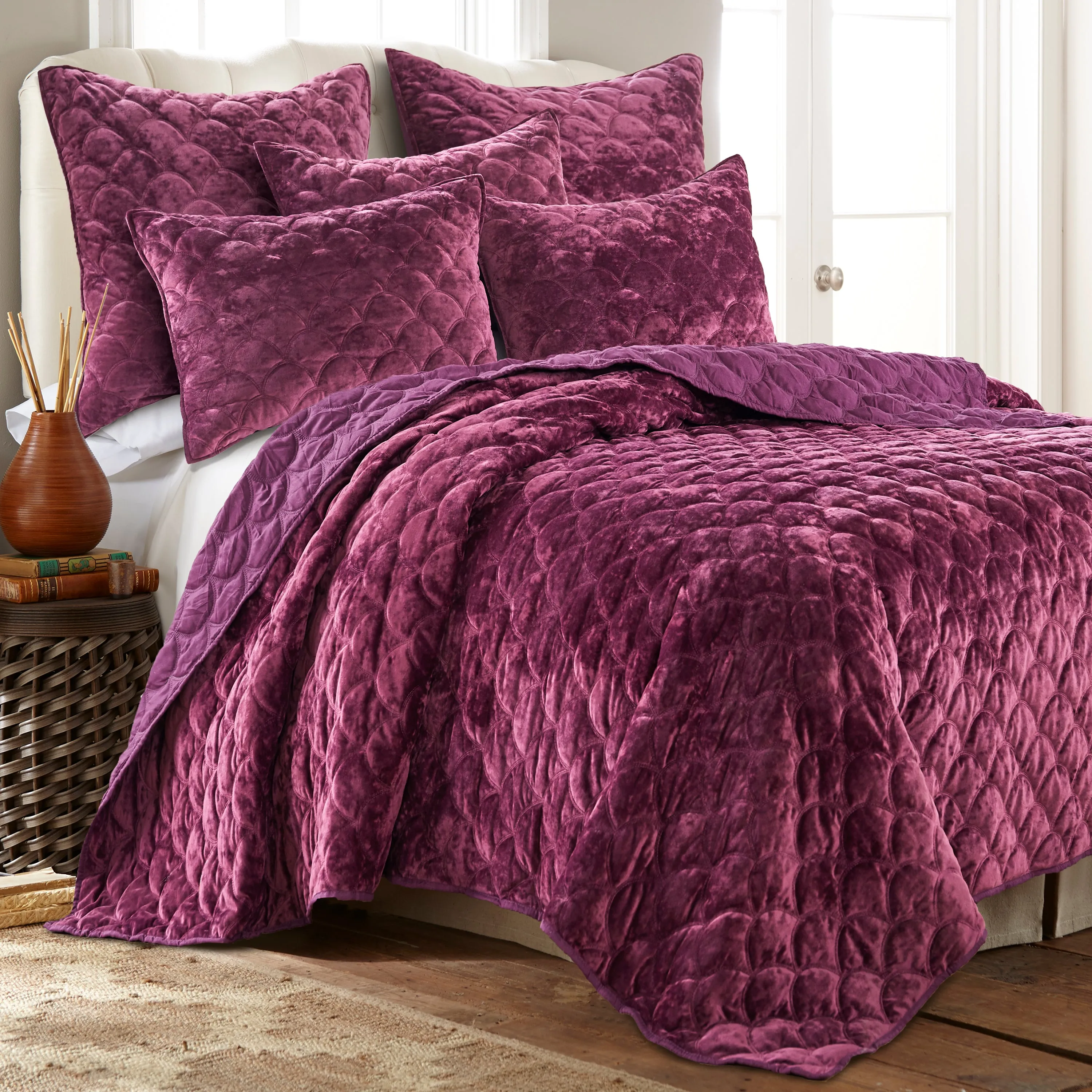 Ellora Plum Velvet King Sham
