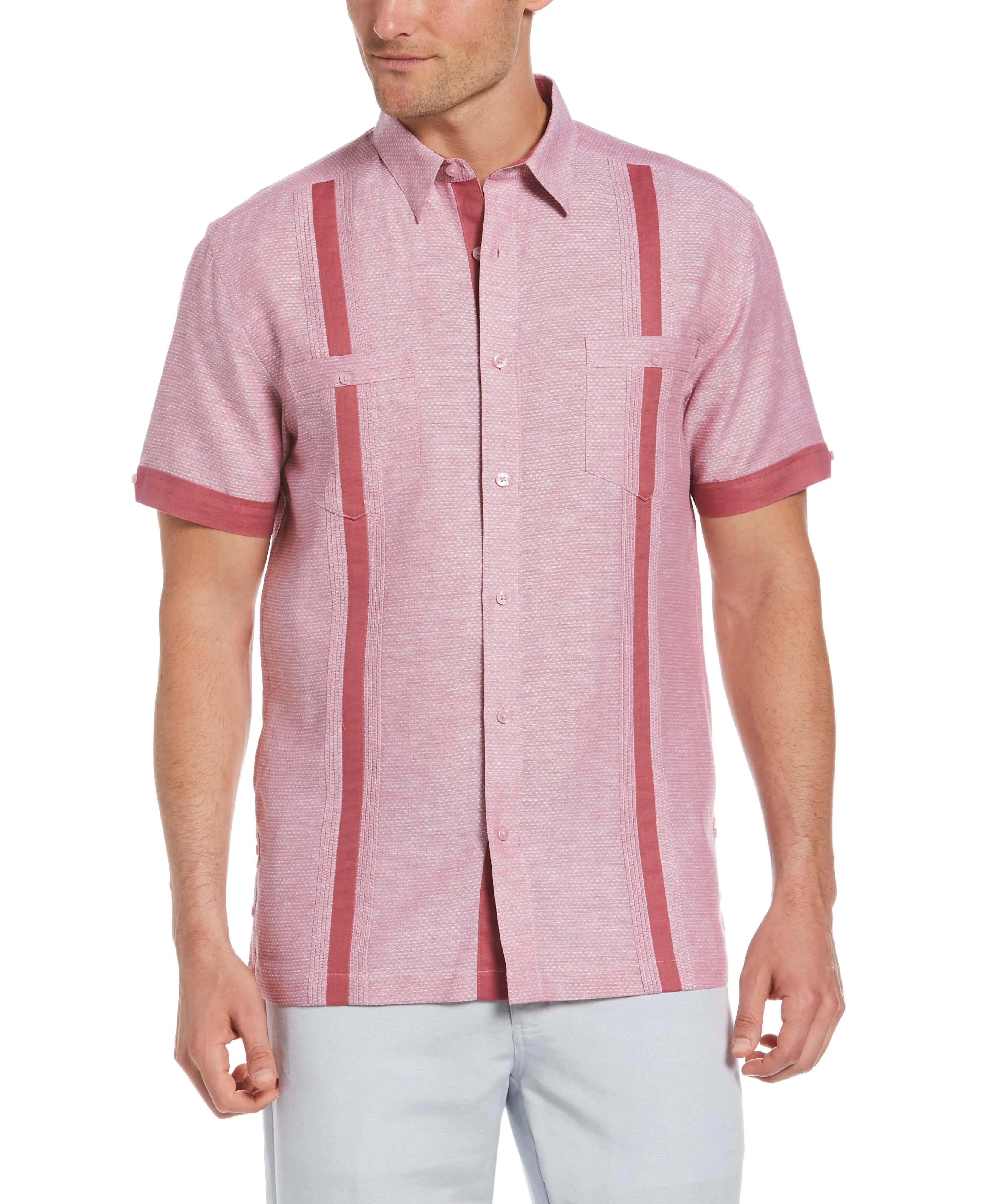 Fashion Double Pocket Guayabera Shirt
