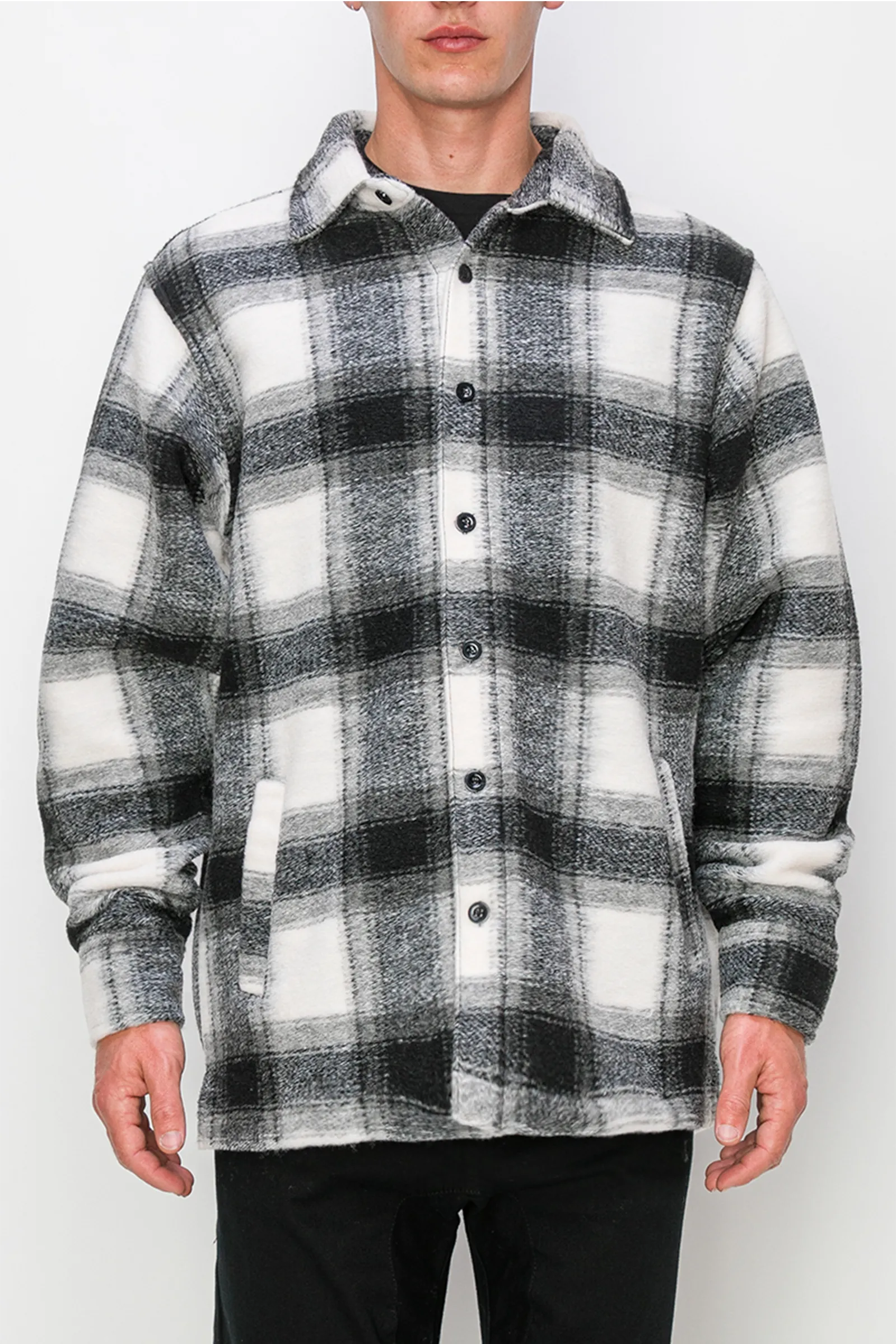 Felted Plaid Overshirt