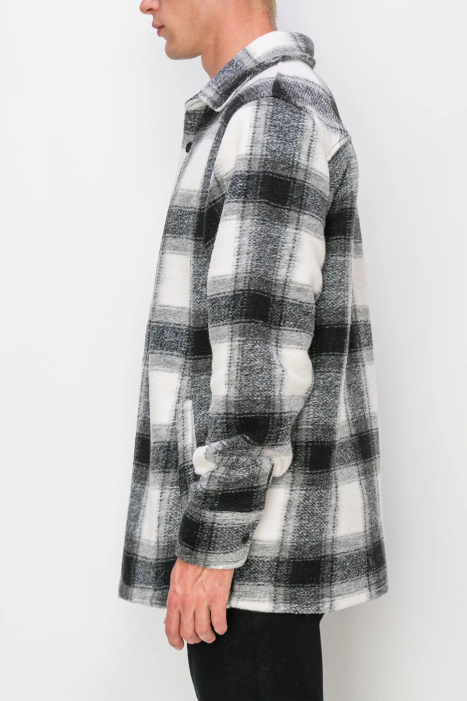 Felted Plaid Overshirt