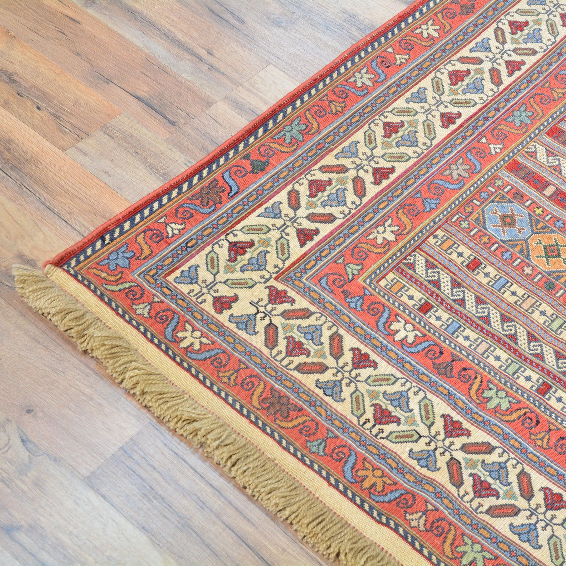 Fine Soumack Weave Tribal Design Handmade Wool Rug (Size 4.4 X 7.0) Cwral-9984