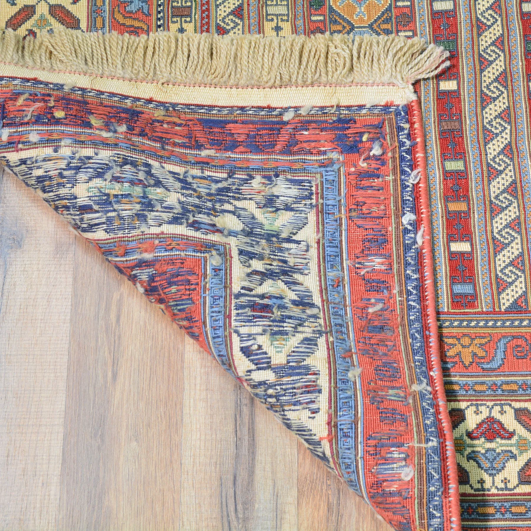 Fine Soumack Weave Tribal Design Handmade Wool Rug (Size 4.4 X 7.0) Cwral-9984
