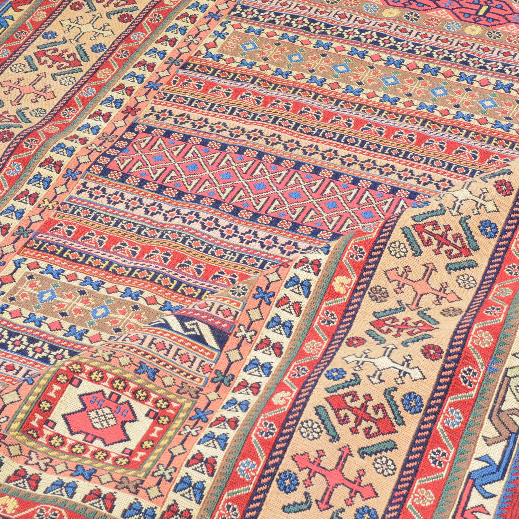 Fine Soumack Weave Tribal Design Handmade Wool Rug (Size 4.7 X 7.1) Cwral-9978