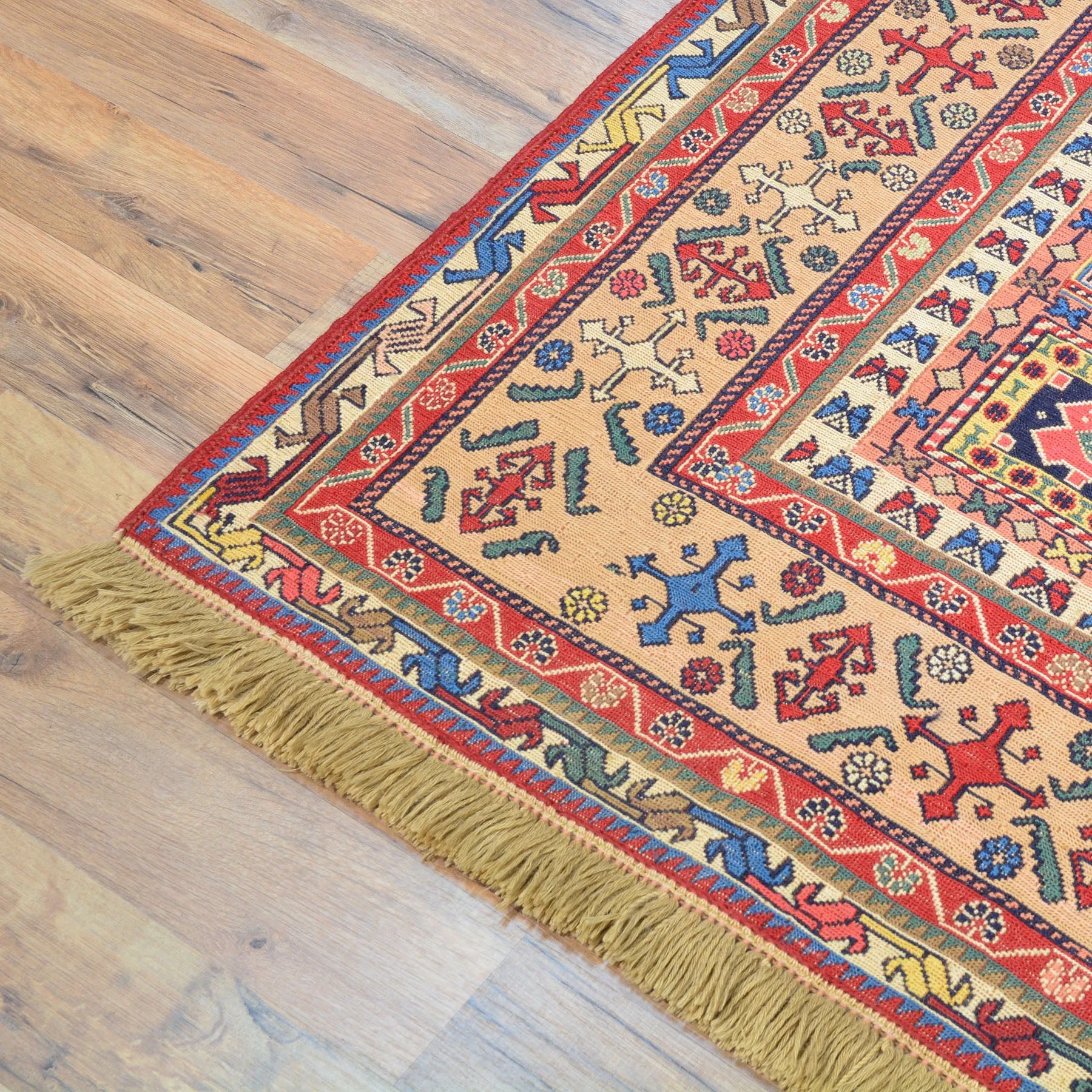 Fine Soumack Weave Tribal Design Handmade Wool Rug (Size 4.7 X 7.1) Cwral-9978