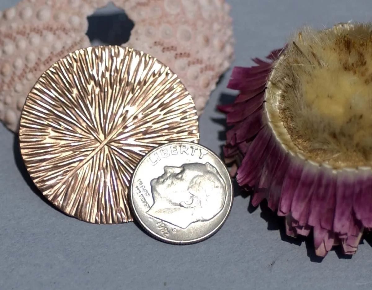 Flat Copper 30mm 24G with Texture, Enameling Soldering Stamping Charms - 4 Pieces