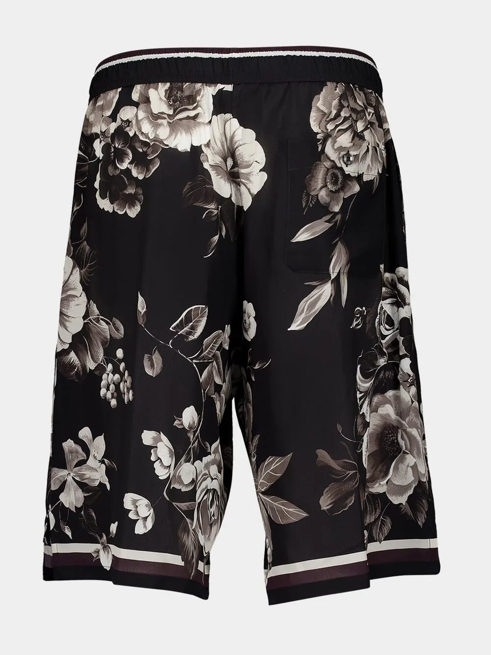 Floral-Print Silk Jogging Shorts