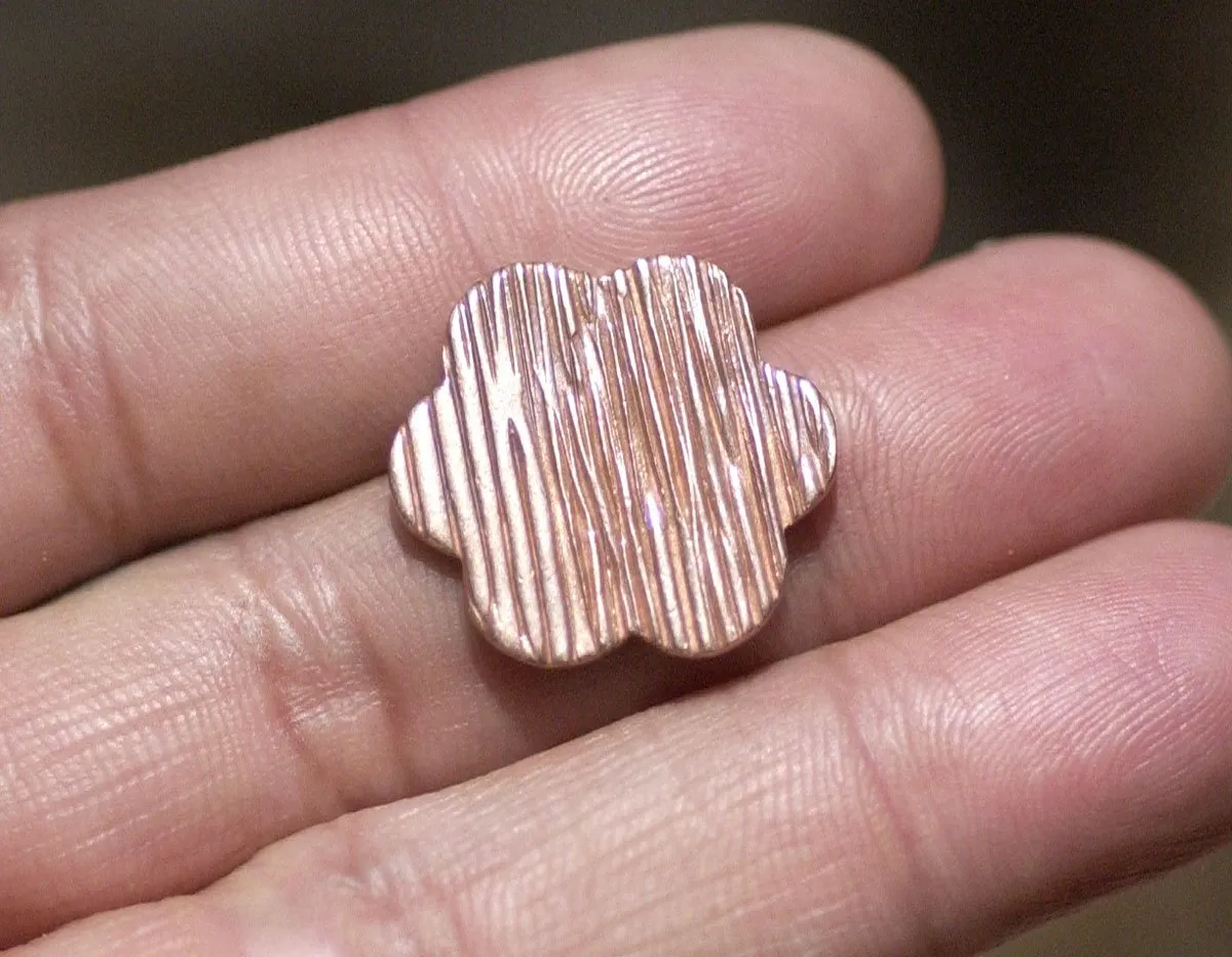 Flower 19.5mm Woodgrain Pattern  Blank Cutout for Enameling Stamping Texturing Blanks Variety of Metals