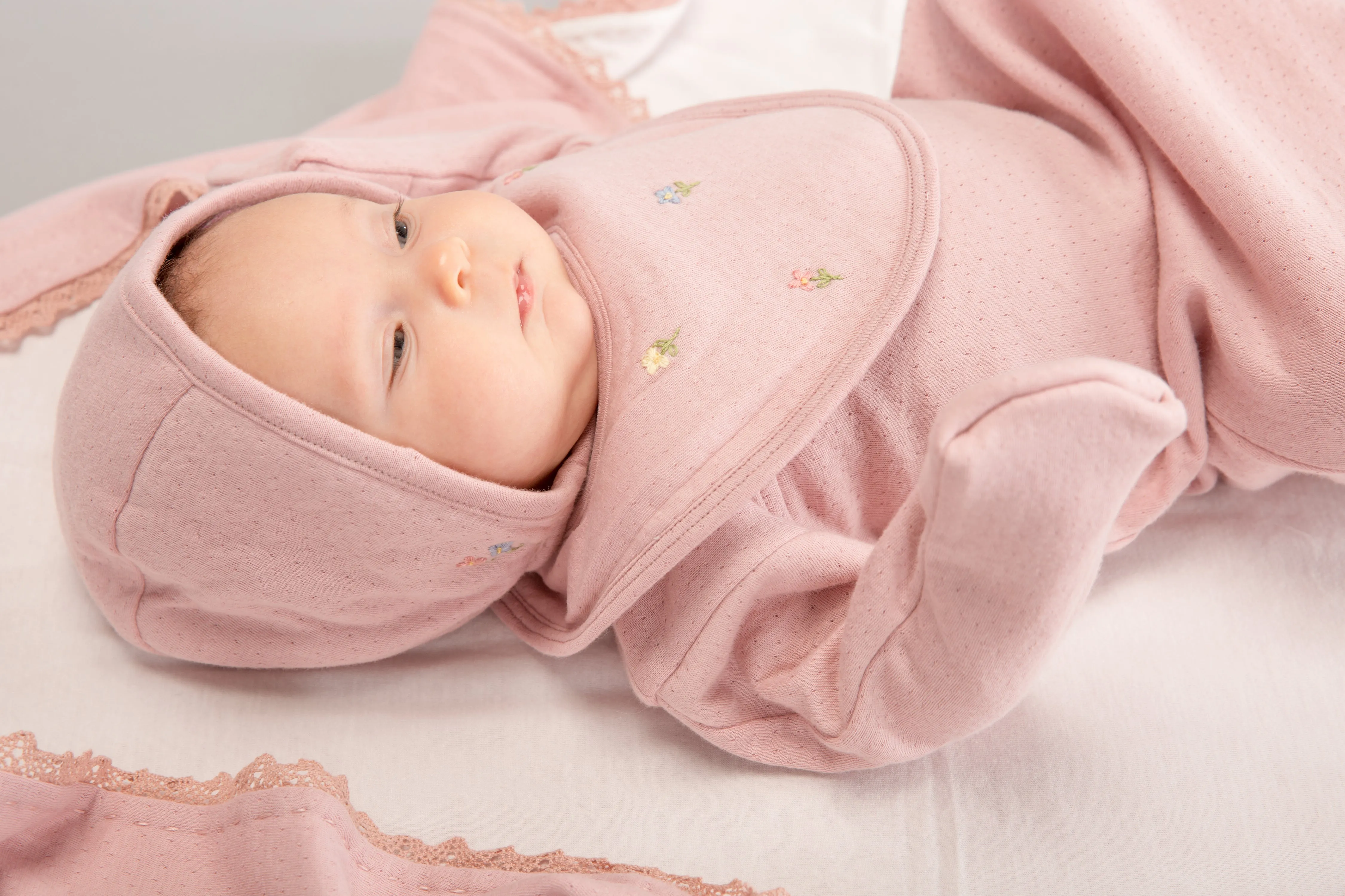 Flowers in the Wind Bib, Dusty Rose