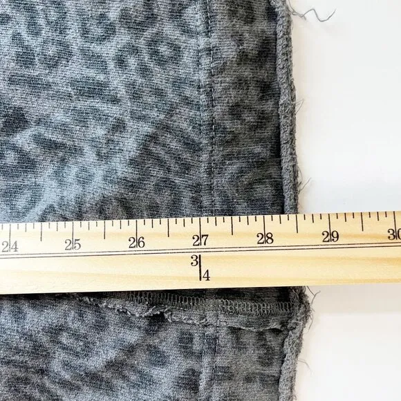 Free People We the Free Gray Leopard Print Sweatshirt Jacket Oversized LARGE