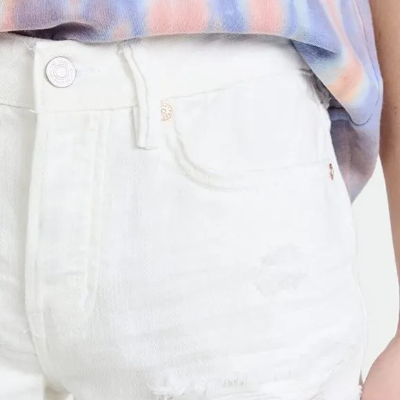 Free People Women's Loving Good Vibrations Shorts, Ivory, White, 28 NWT