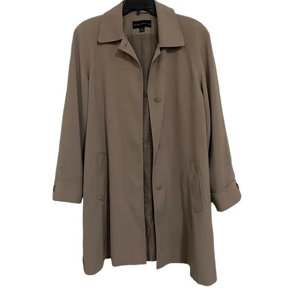 GALLERY Tan Long Sleeve Button Front Longline Coat M