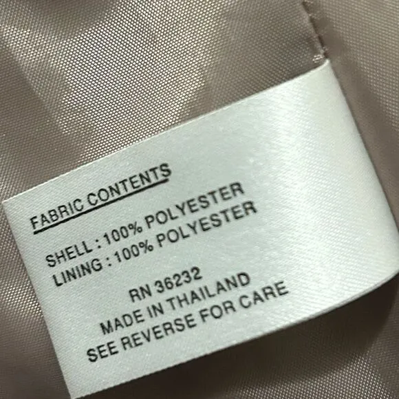 GALLERY Tan Long Sleeve Button Front Longline Coat M