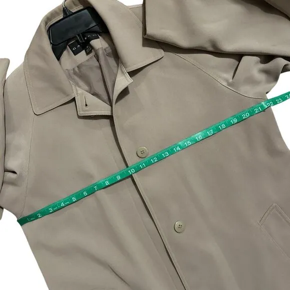GALLERY Tan Long Sleeve Button Front Longline Coat M