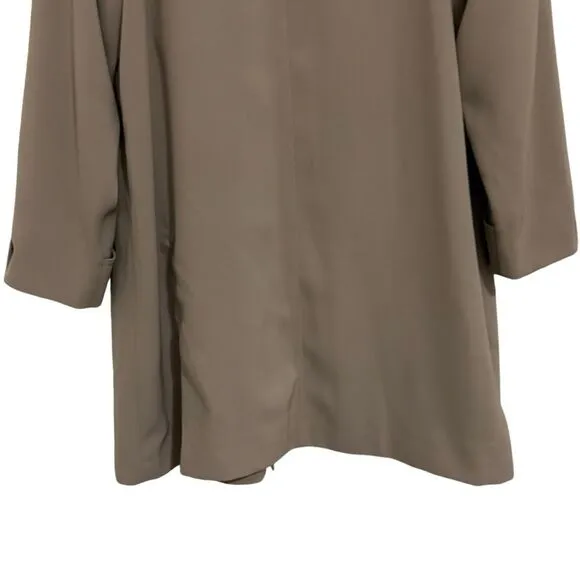 GALLERY Tan Long Sleeve Button Front Longline Coat M