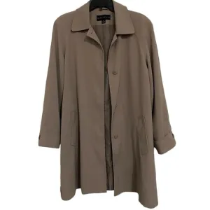 GALLERY Tan Long Sleeve Button Front Longline Coat M