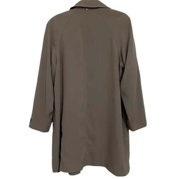 GALLERY Tan Long Sleeve Button Front Longline Coat M