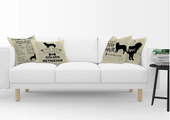 Golden Retriever "Its Glitter" Throw Pillow Cover (*No Insert) Polyester (Heavy Soft feel) 18X18