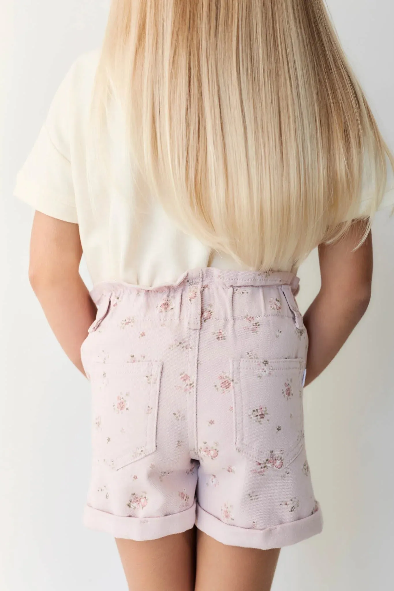 Grace Violet Floral Denim Short