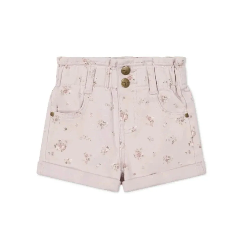 Grace Violet Floral Denim Short
