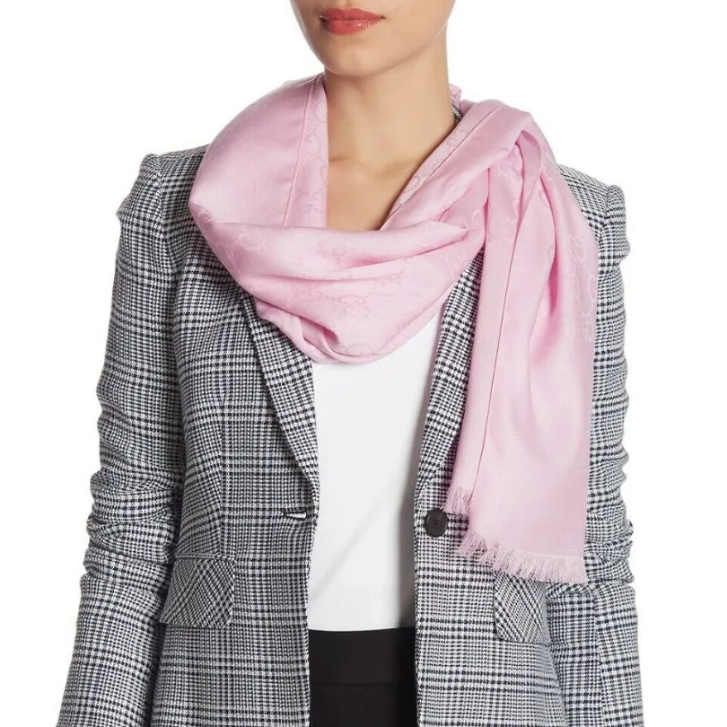Gucci Monogram GG Long Scarf in Rose Pink