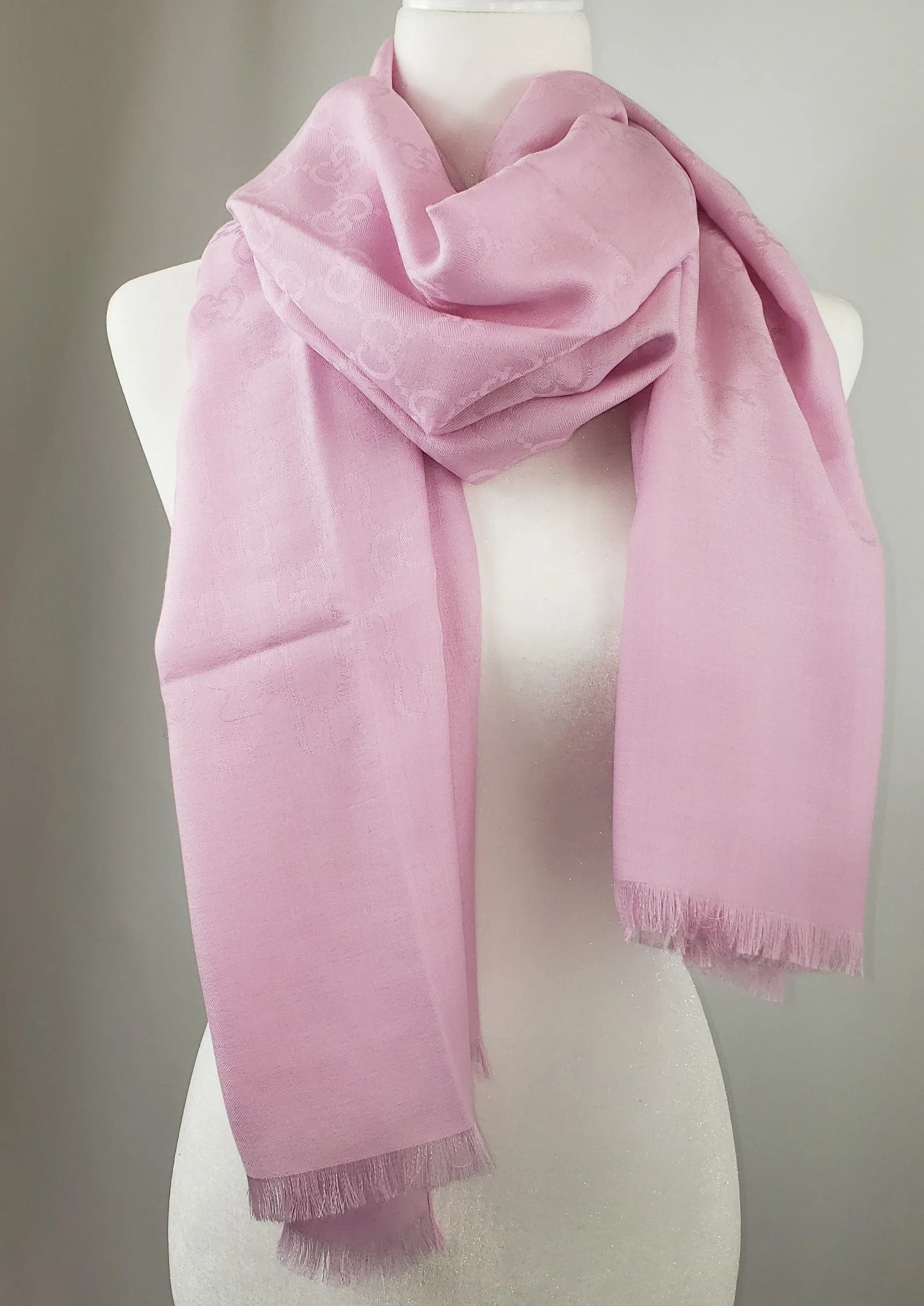 Gucci Monogram GG Long Scarf in Rose Pink