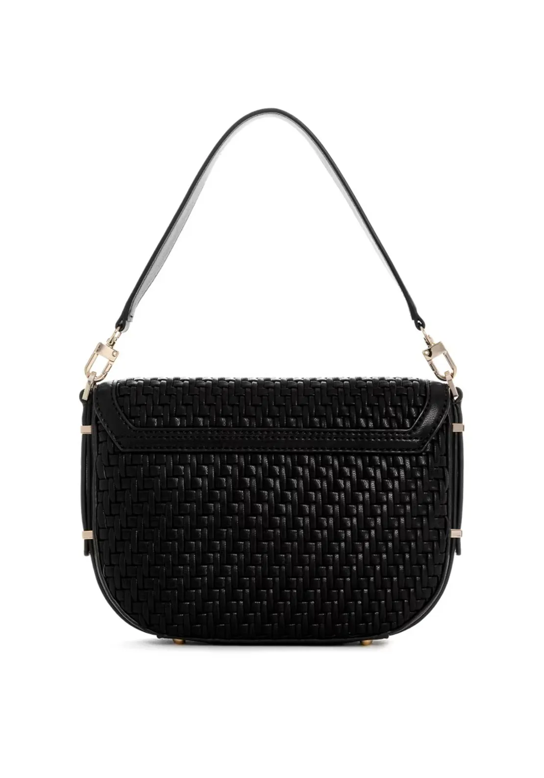 Guess Murielle Woven Effect Crossbody Bag, Black