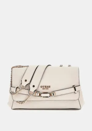 Guess Silvye Buckle Detail Shoulder Bag, Stone