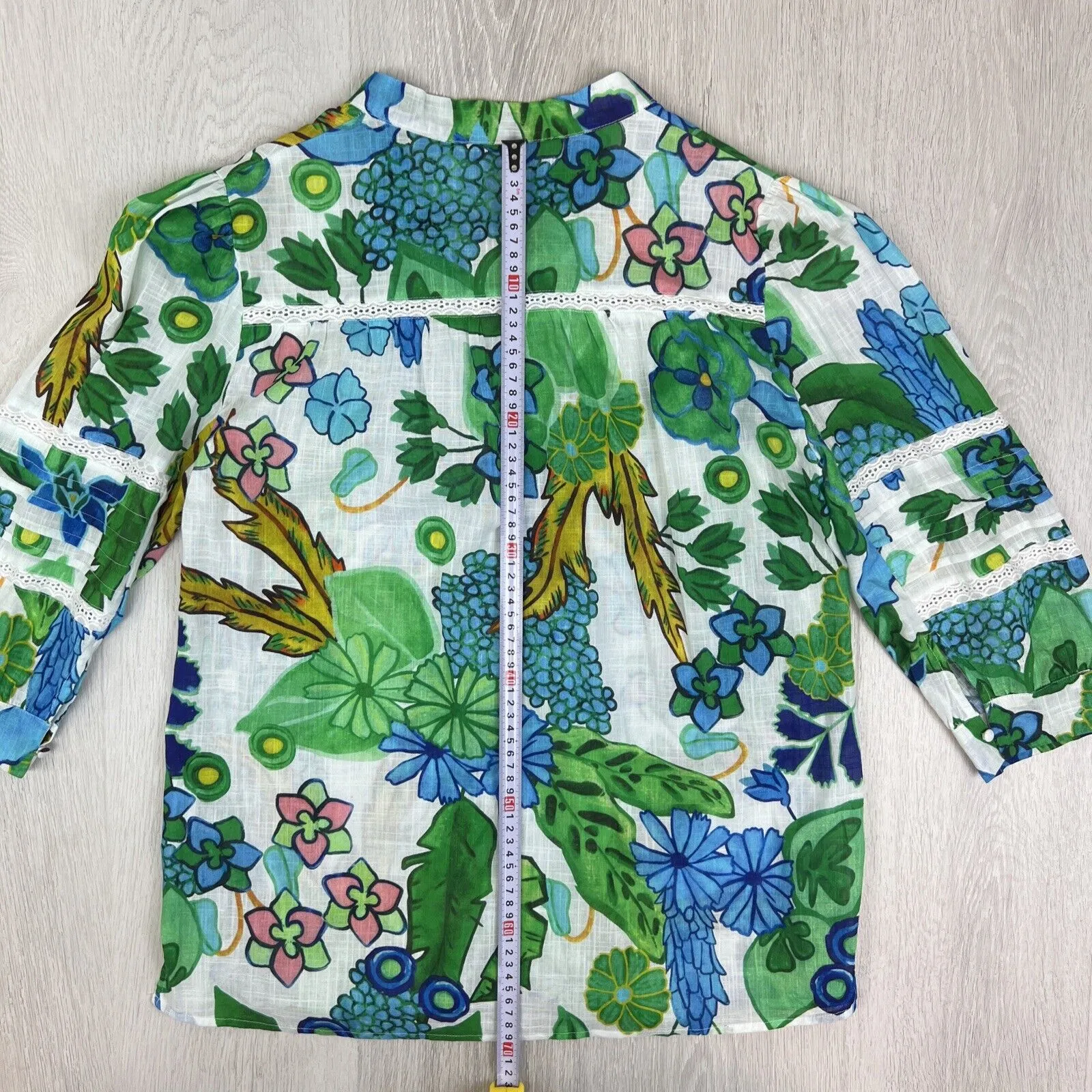 Hammock & Vine Womens Button Up 2/3 Sleeve Shirt Size 8